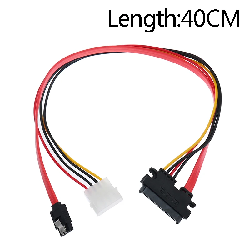 

30cm SATA Combo 15Pin Power + 7Pin Data 4 Pin Cable molex to sata power adapter