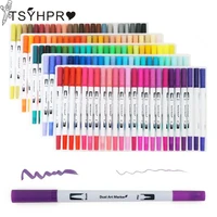 dual brush tip pens 1224364860 colors marker set portable lettering markers drawing pen art supplies