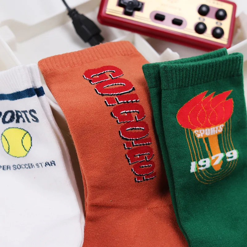 Женские носки с персонажами из мультфильмов фонарь китайские слова буквы