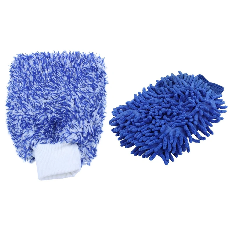 

2 шт мыть перчатки с 2 шт очищающих салфеток и 1x мягкие чистки автомобиля перчатки для мойки автомобилей Максимальная впитывающая перчатка