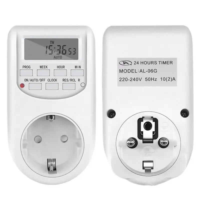 Electronic Digital Timer Switch 220V 50HZ 10A EU Socket Easy To Program 7 Day 12/24 Hour Timing Plug For Home Kitchen DROPSHIP |