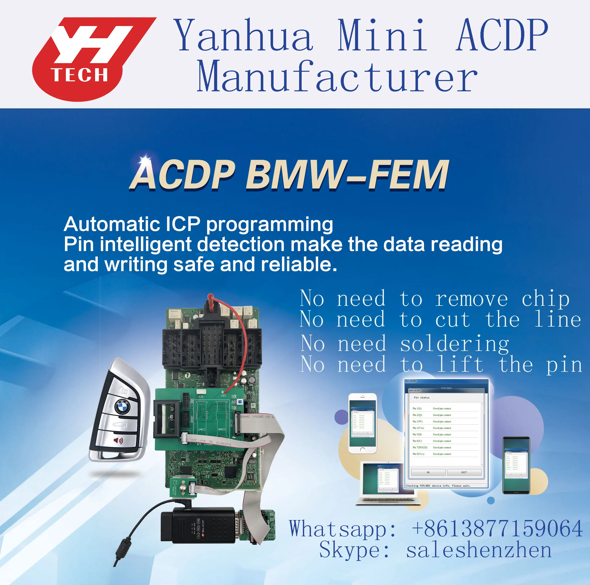 Новейший программатор! Yanhua Mini ACDP с модулем 2 для BMW FEM BDC ключевая программа/сброс