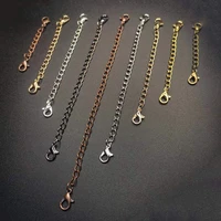 7pcs mixed 3 5 7 10 13 15cm extending chain with lobster clasps for diy jewelry making findings