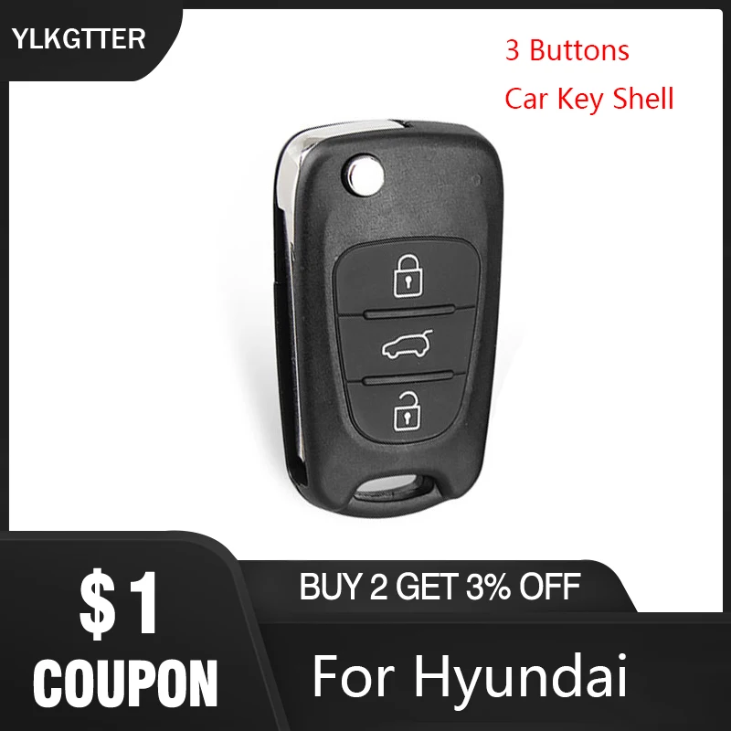 YLKGTTER 3 Buttons Car Key Shell Case For Hyundai I20 I30 IX35 I35 Kia Picanto Sportage K5 Flip Floding Remote | Автомобили и