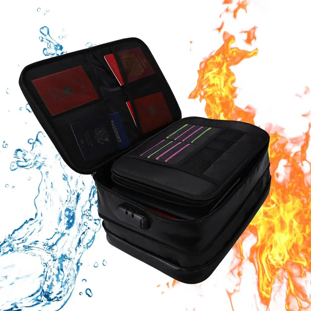 

Новая водонепроницаемая сумка для хранения многослойная Большая Сумка для документов с замком 2021 сумки для хранения для путешествий Набор ...