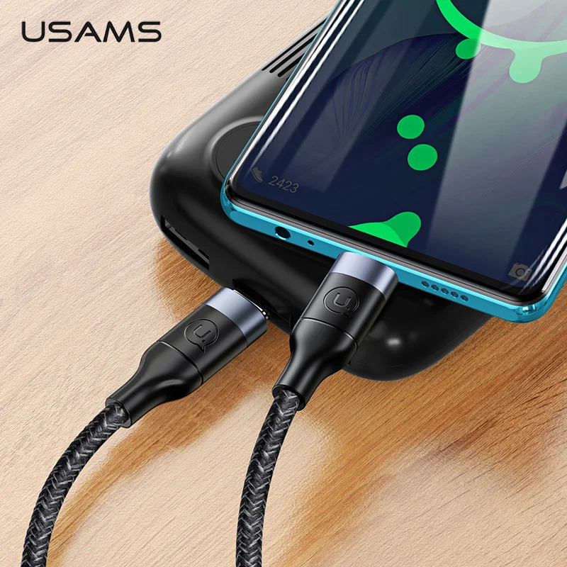 USAMS Type C кабель 100W 5A Быстрый зарядный для передачи данных Huawei P30 P20 P10 коврики 30