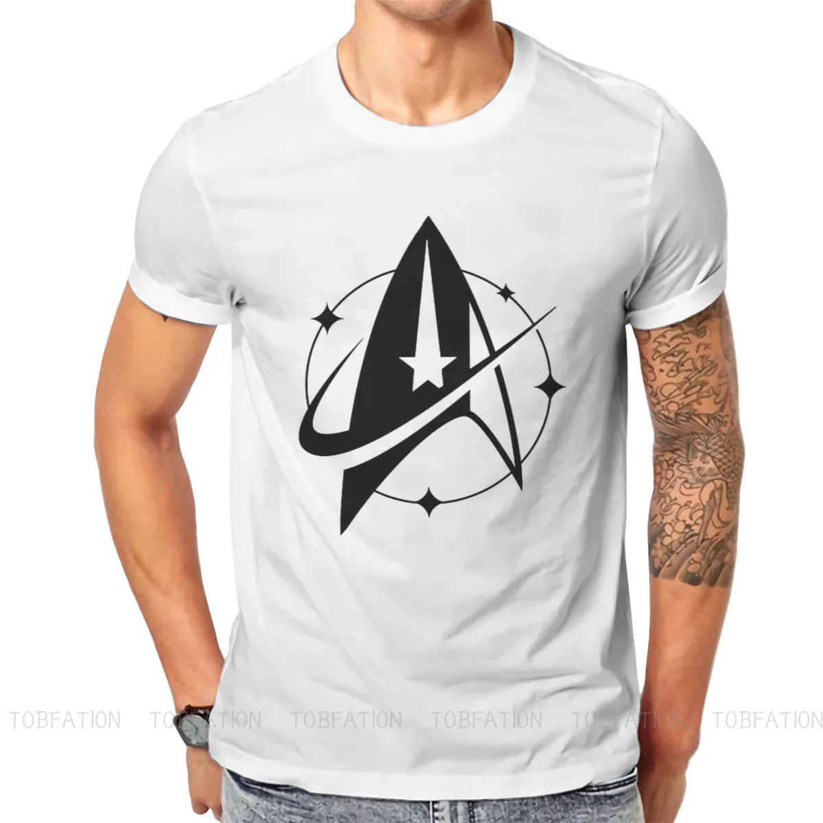 

Starfleet Mission Star Trek Space Science TV Series Tshirt Top Cotton Large Crewneck Men's Tops Graphic Men T shirt