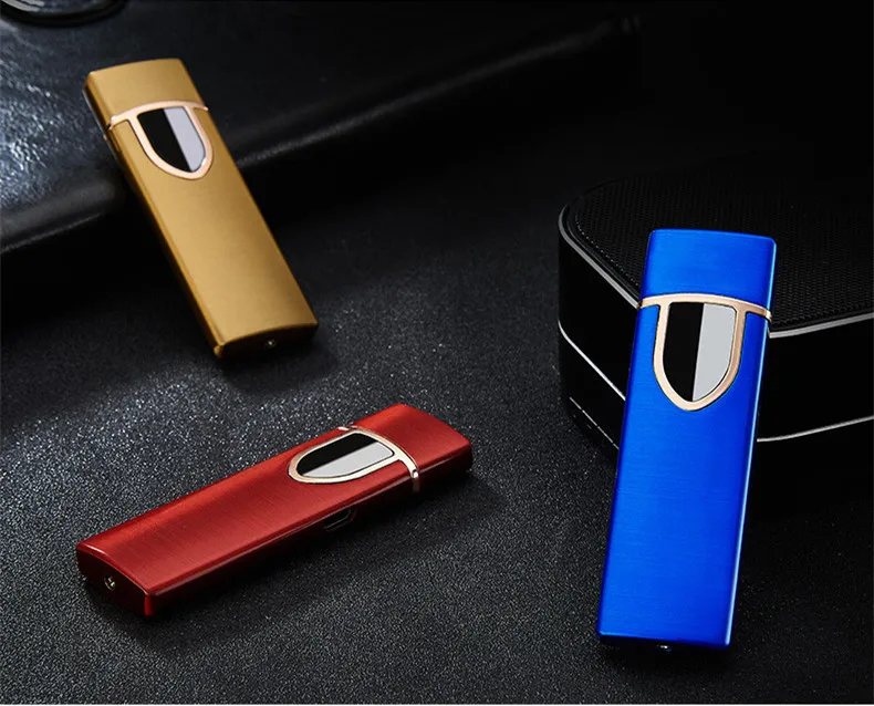 Usb зарядка Электронная Зажигалка Ветрозащитная тонкая мужская индивидуальная Женская электрическая нагревательная цветная сигарета зажигалка