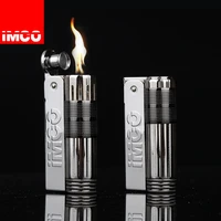 brand imco retro grinding wheel cigarette lighter kerosene flint lighter free small accessories for men stainless steel