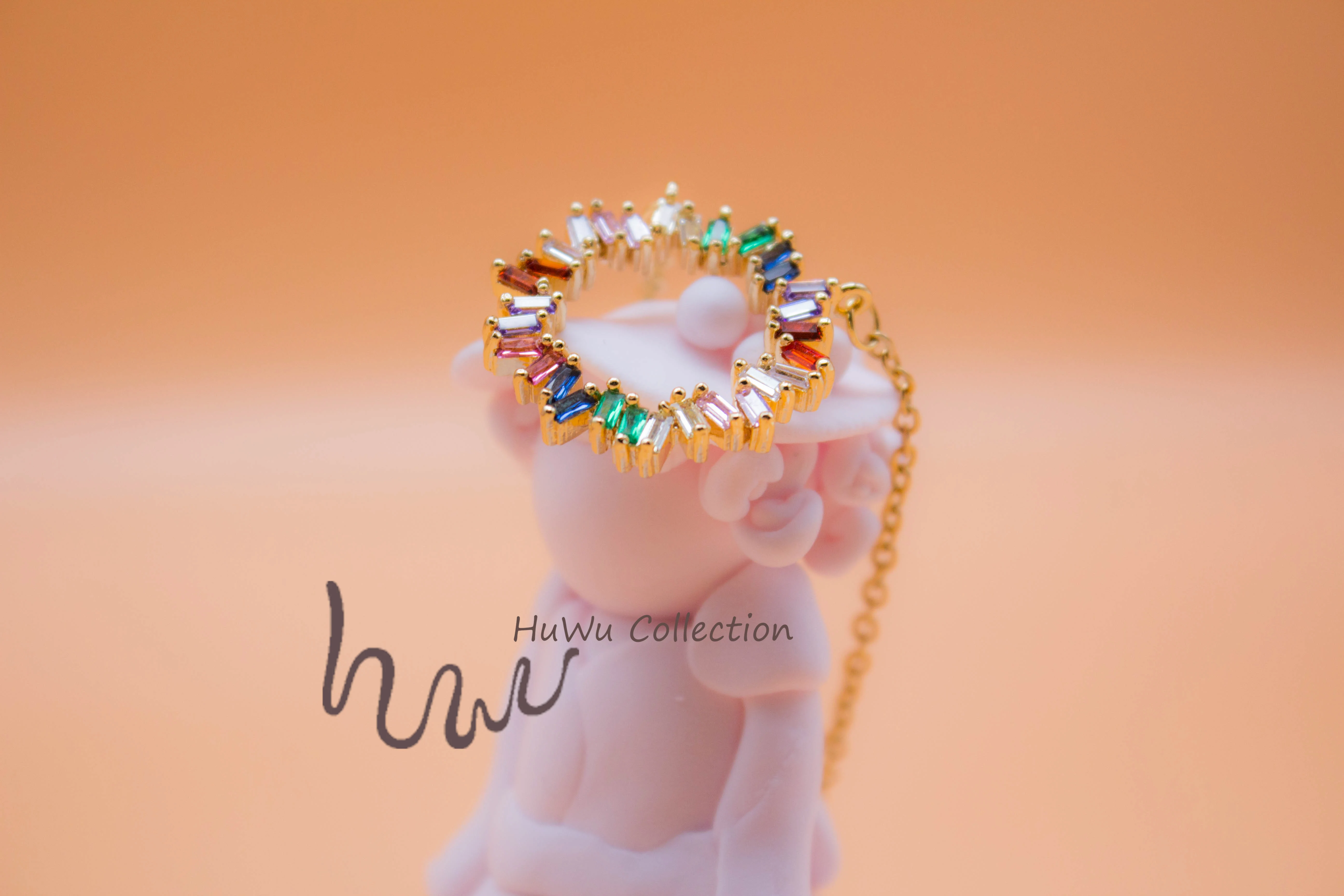 Разноцветное циркониевое ожерелье для женщин радужная Роскошная подвеска с