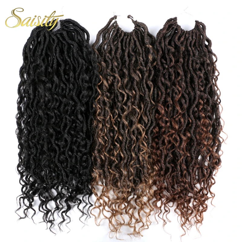 Saisity Goddess Crochet Hair Synthetic river faux locs Bouncy Braiding Bohemian Extension Havana styles |