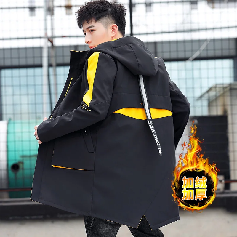 Мужская парка с капюшоном Linner длинная куртка армейского зеленого цвета меховым