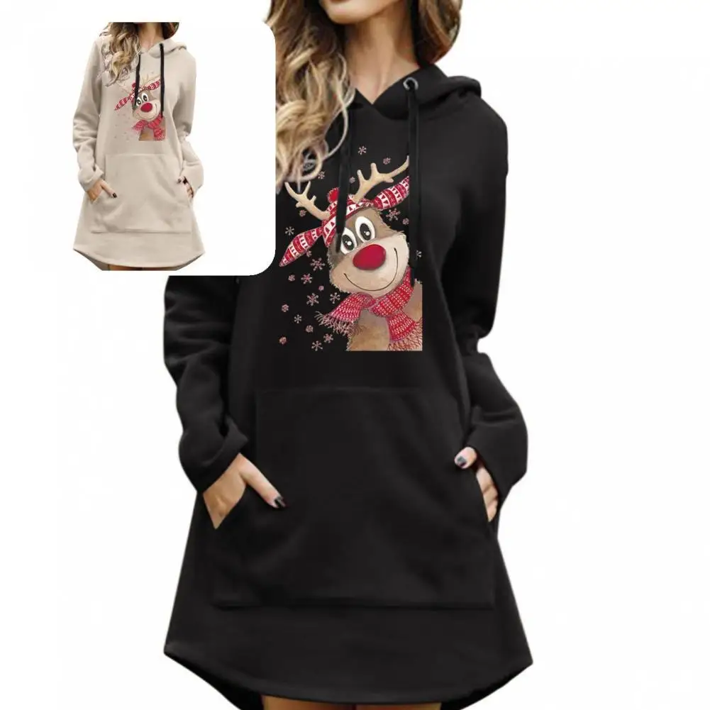 

Fashion Cotton-Padded Pullover with Hat Women Dress Soft Versatile Match