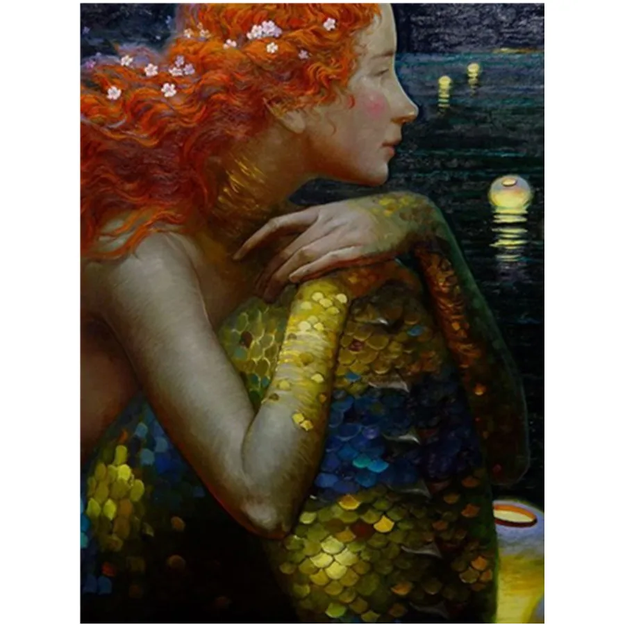 

5D DIY Full Square Diamond Painting Mermaid Embroidery Cross Stitch Kit Rhinestone Mosaic Painting Wall Stickers Decorative Art