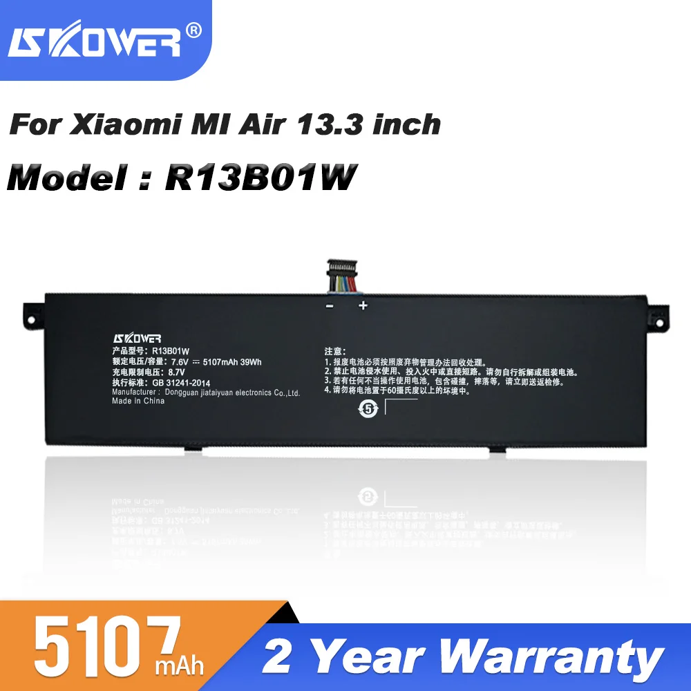 Laptop Battery For XiaoMi MI Air 13.3 Inch Tablet PC Replacement R13B01W R13B02W Batteries 5107mAh Free Tools