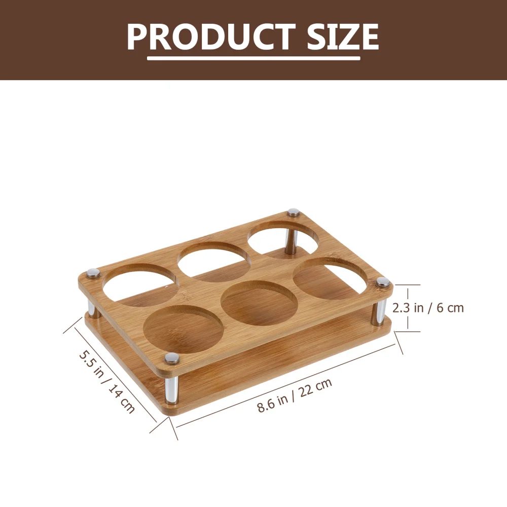 

1Pc Cup Organizer 6 Holes Cup Rack Cup Display Holder (Wooden Lubricious)