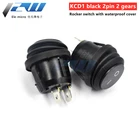 Кулисный переключатель, круглый Кулисный переключатель с водонепроницаемой крышкой, 2 фута, 2 файла, KCD1, черный, 6A, 250 В10A125V