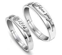 925 silver fashion simple opening adjustable ring love 1314 men and women couple engagement ring 2021 trend jewelry