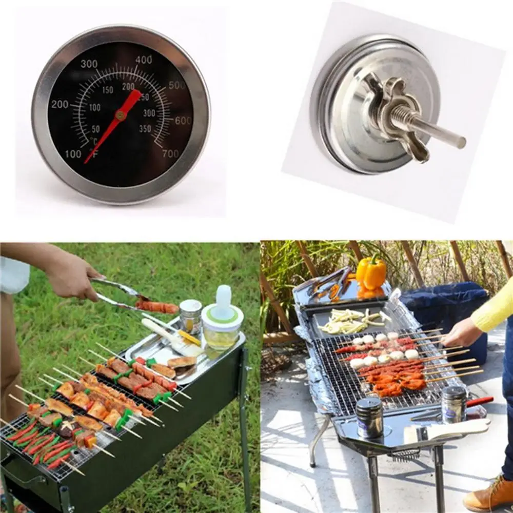 

Stainless Steel Barbecue BBQ Smoker Grill Thermometer Household Oven Thermometers Dial Temperature Gauge 50-350°C Baking Gadget