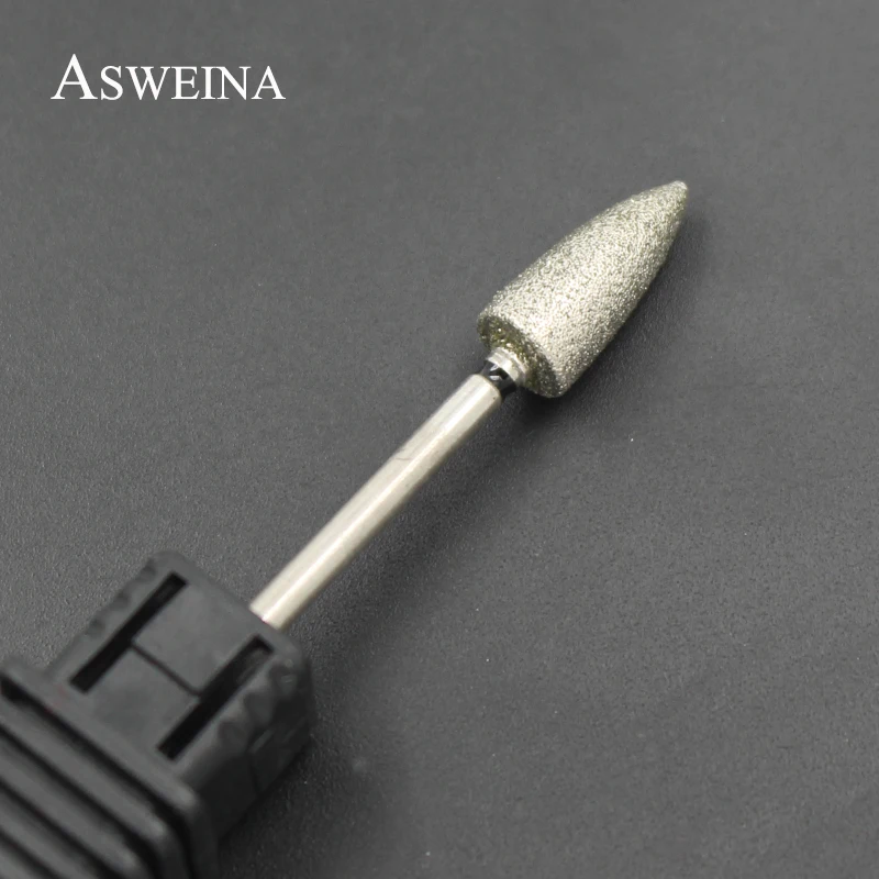 ASWEINA 1 шт. остроконечный Черный Цвет Алмазный материал для дизайна ногтей сверла электрическая резка роторные аксессуары инструменты для полировки ногтей
