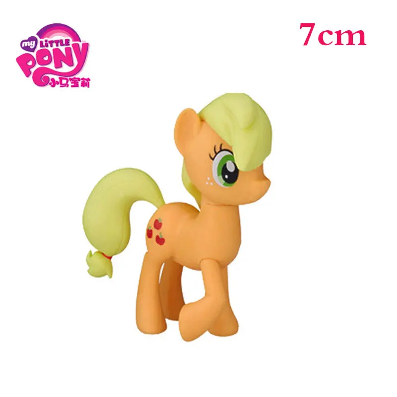 Модель игрушки фигурка My Little Pony Twilight Sparkle Rainbow Dash Flutter застенчивый Пинки Пай модель куклы украшения подарки игрушка для детей - Цвет: Applejack