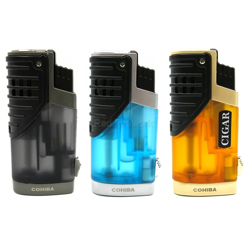 COHIBA geджет ветрозащитная Зажигалка для сигар портативный 3 струйный фонарь