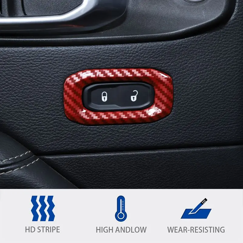 

BAWA Interior Mouldings for Jeep Wrangler JL 2018 ABS Door Lock Switch Decoration Cover Accessories for Jeep Wrangler jl