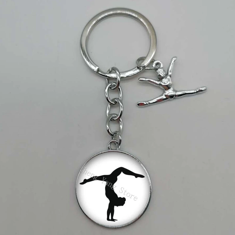 Новый гимнастический брелок художественный гимнаст узорчатый стеклянный кулон