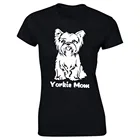 Йоркширский терьер, собака, мама, принт, хлопок, повседневная женская футболка, уличная одежда, обычный Топ, футболка