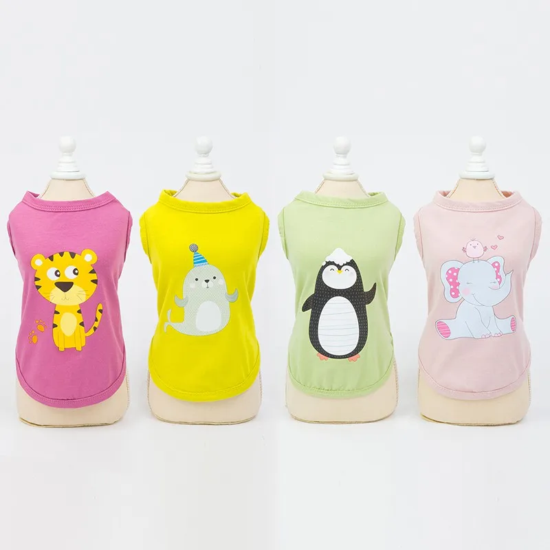 Домашние животные кошки собаки жилет Мультяшные стили одежда для домашних