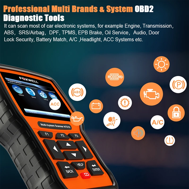 Foxwell NT510 OBD2 автомобильный диагностический инструмент для Maserati Porsche forBMW forBenz ABS SRS