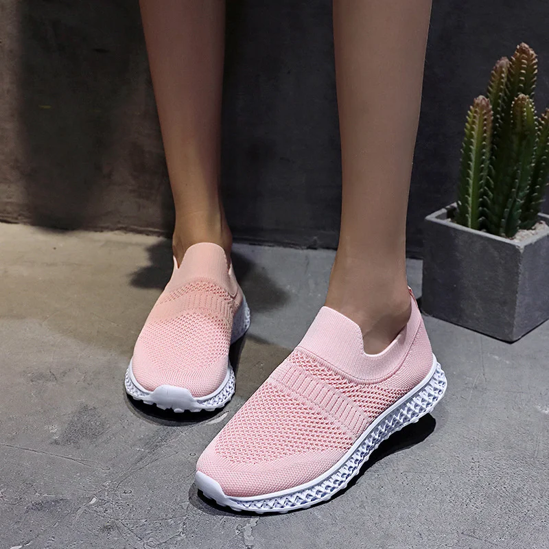 Женские сетчатые лоферы кроссовки носки Вулканизированные женские уличные