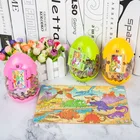 Деревянный стол и стул детей яичной скорлупы серии динозавров 60 штук строительного блока головоломки удобного хранения игрушки для интеллектуального развития