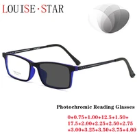 pure titanium ultralight photochromic reading glasses mens fashion leisure vacuum ip plating filter sunglasses women 1 02 03