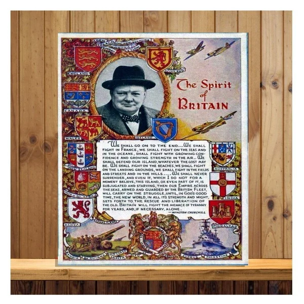 

Chirchill Metal Sign Tin Sign Metal Decor Metal Art Wall Sign Wall Poster Wall Decor Home Decor Garage Decor