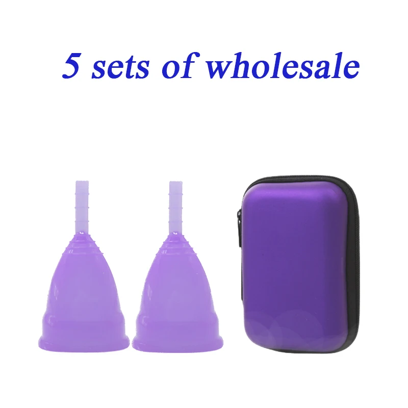 

5 Sets Medical Grade Silicone Women Menstrual Cup Menstrual Cup Feminine Hygiene Menstrual Environmental Protection Reusable Cup