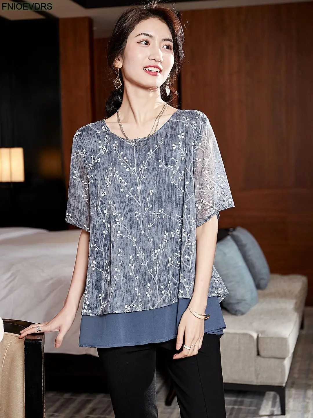 

Summer Long Shirts Blusas Plus Size 5XL 4XL Women European Style Design Floral Print Vintage Belly Peplum Top Blouse Tunic