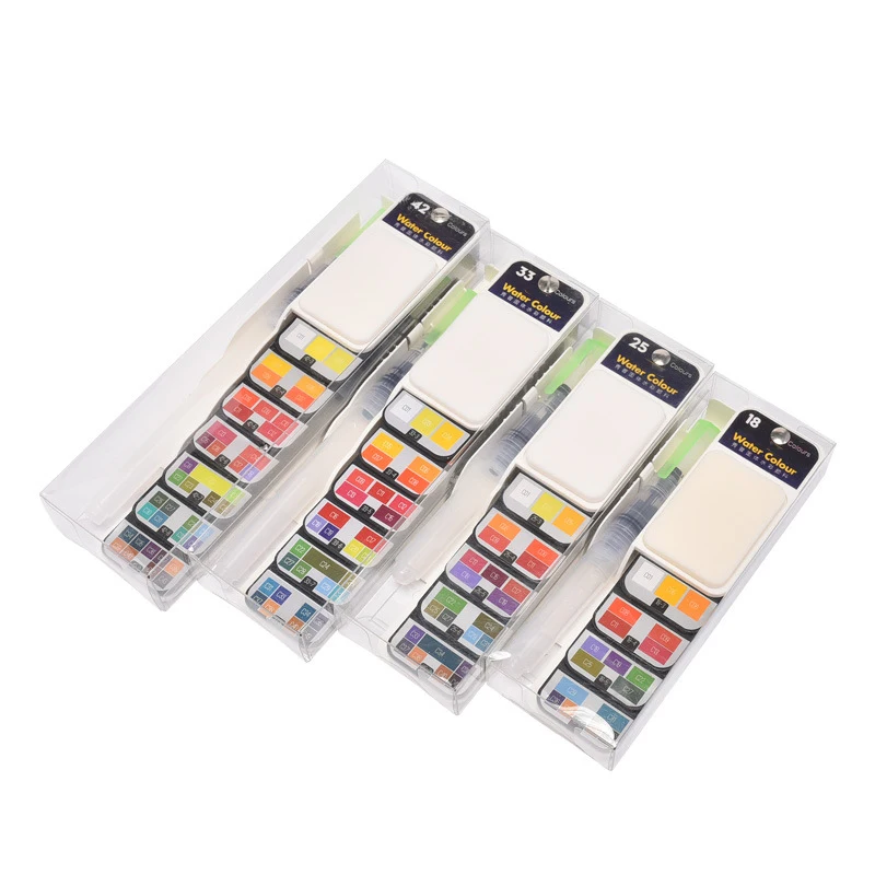 

Складная Акварельная краска в форме веера, портативный твердый пигмент для гуаши, профессиональные принадлежности для рисования