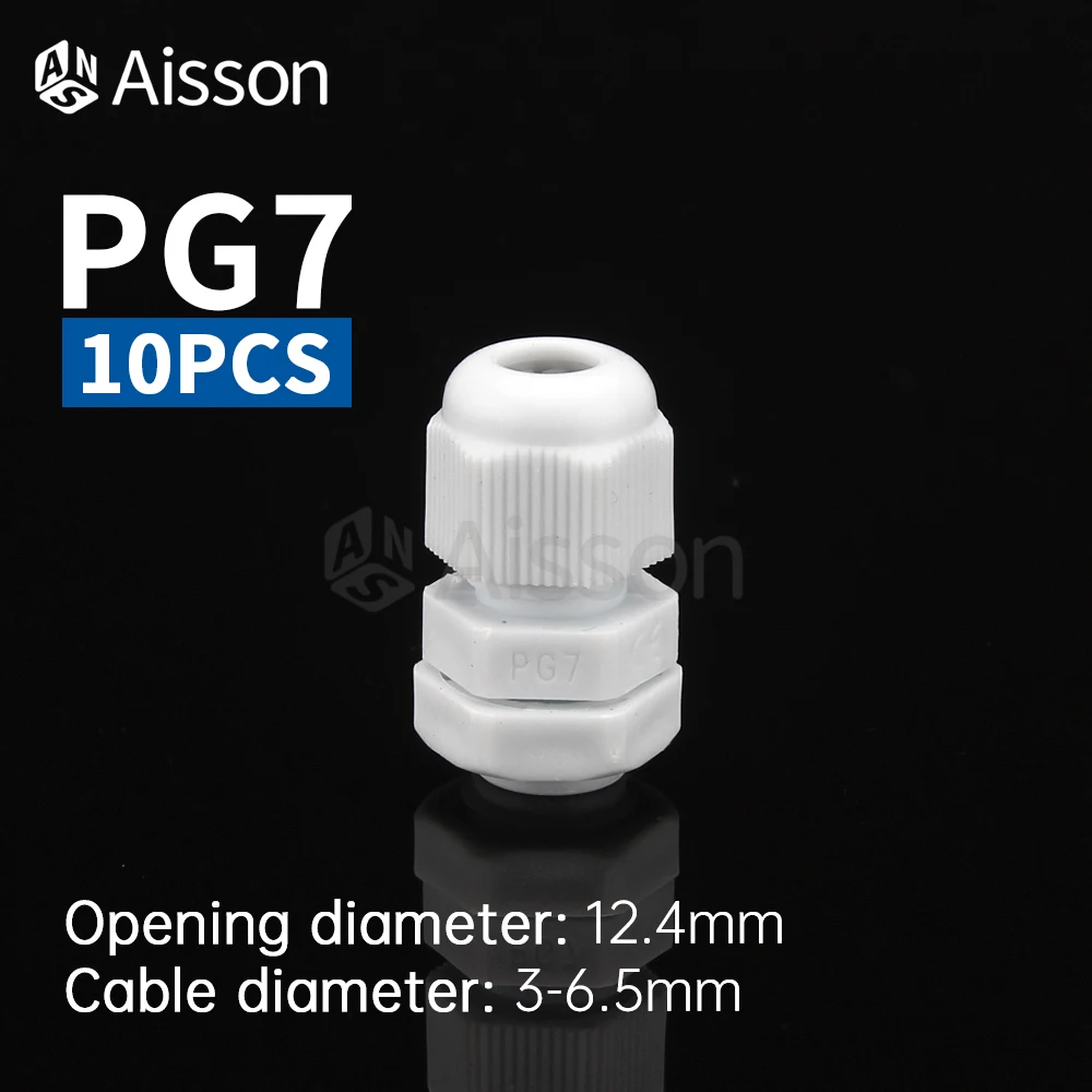 

Водонепроницаемые кабельные вводы PG7 PG9 PG11 PG13.5 PG16 PG19 нейлоновые 10 шт