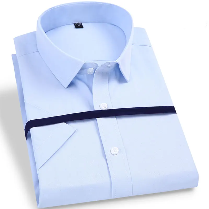 Новинка лета 2019 мужские рубашки с коротким рукавом модные одноцветные отложным