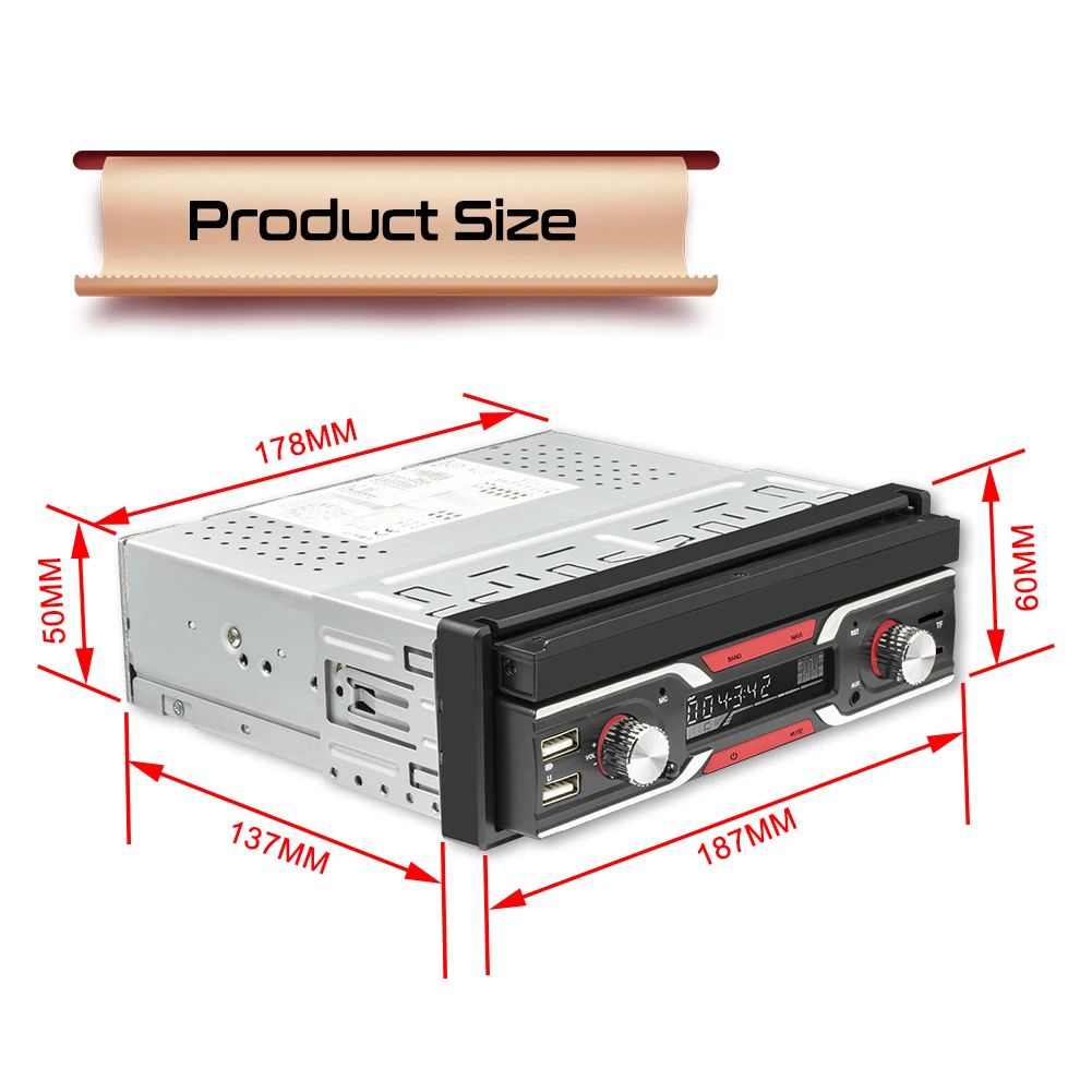 

VODOOL 7 inch Car Radio MP5 Player Multimedia Video Player Retractable Display Bluetooth USB TF Card AUX Input Auto Stereo