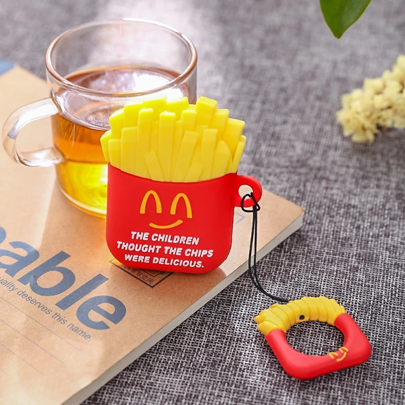 Милый чехол для наушников с рисунком еды AirPods Bluetooth беспроводной | Электроника