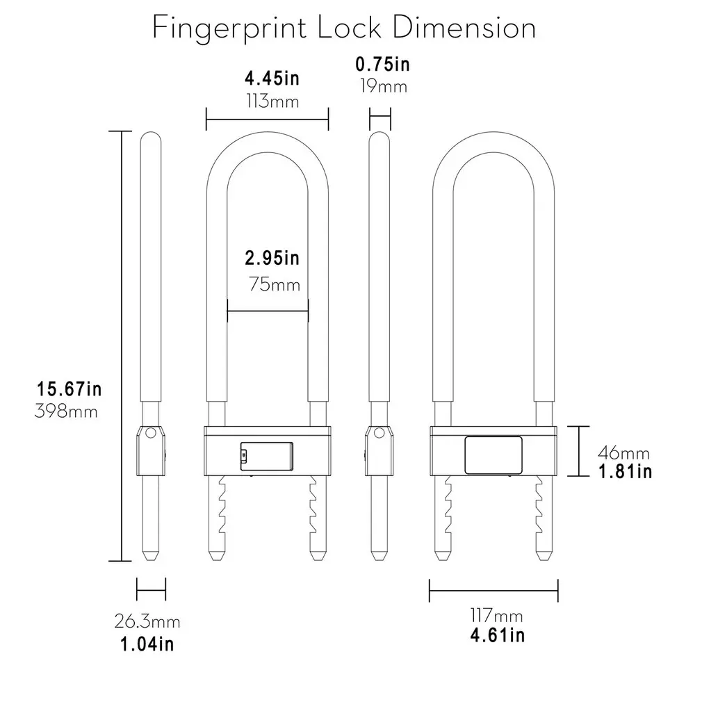 Newest Intelligent Fingerprint U Lock U-Shapedlocker Sliding Door Car Motorcycle Bike Padlock Window Password Waterproof | Безопасность