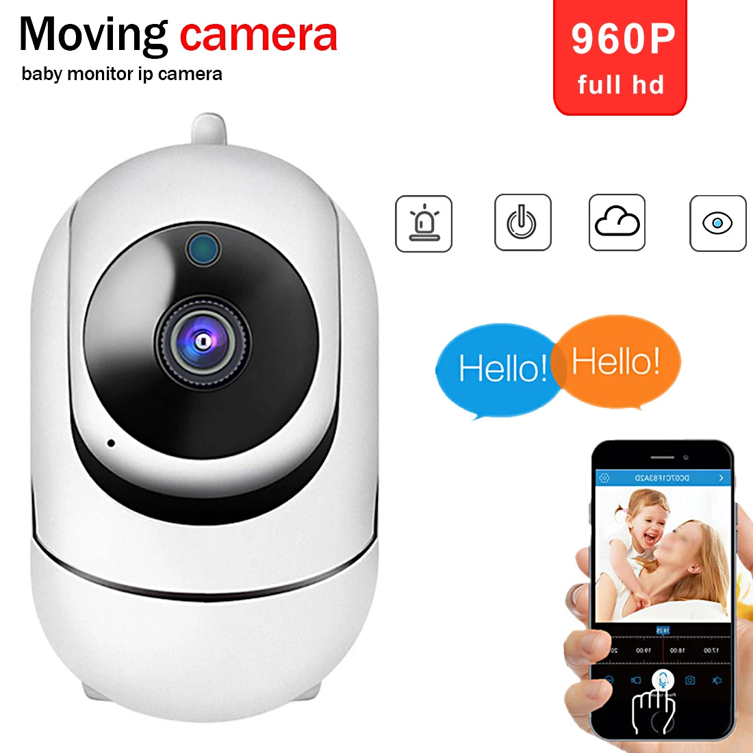 1080P Wi Fi Камера Беспроводной 2MP HD IP для защиты детей и домашних животных 360 градусов