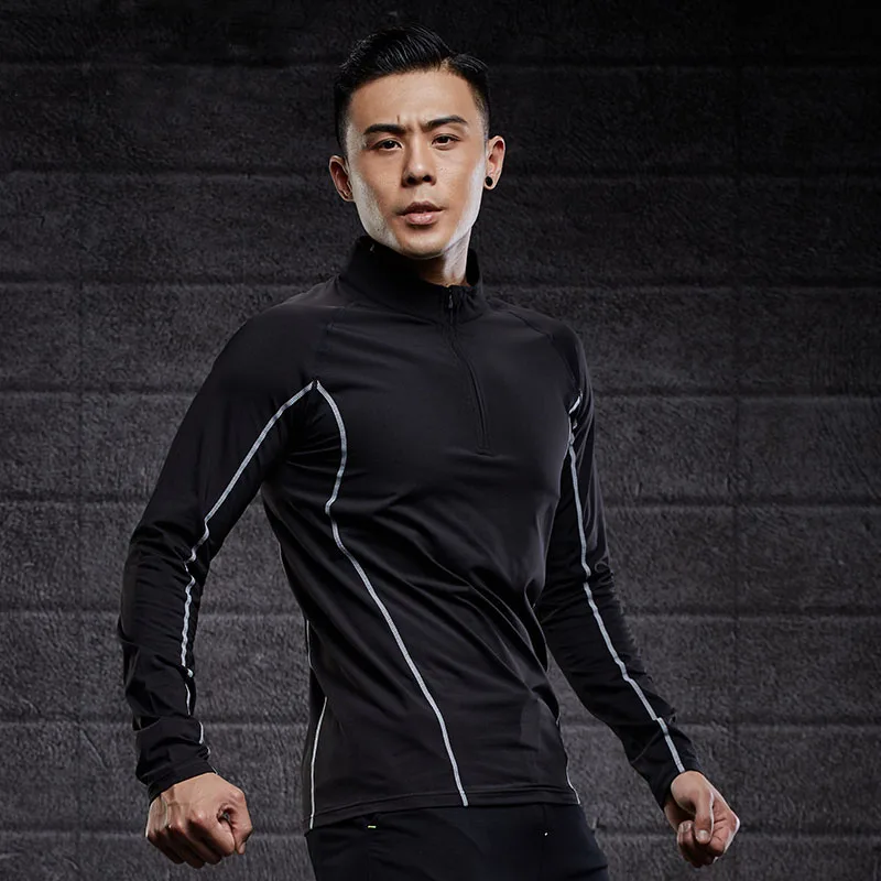 Толстовка Мужская Фитнес костюм свободный длинный рукав Быстросохнущий осень