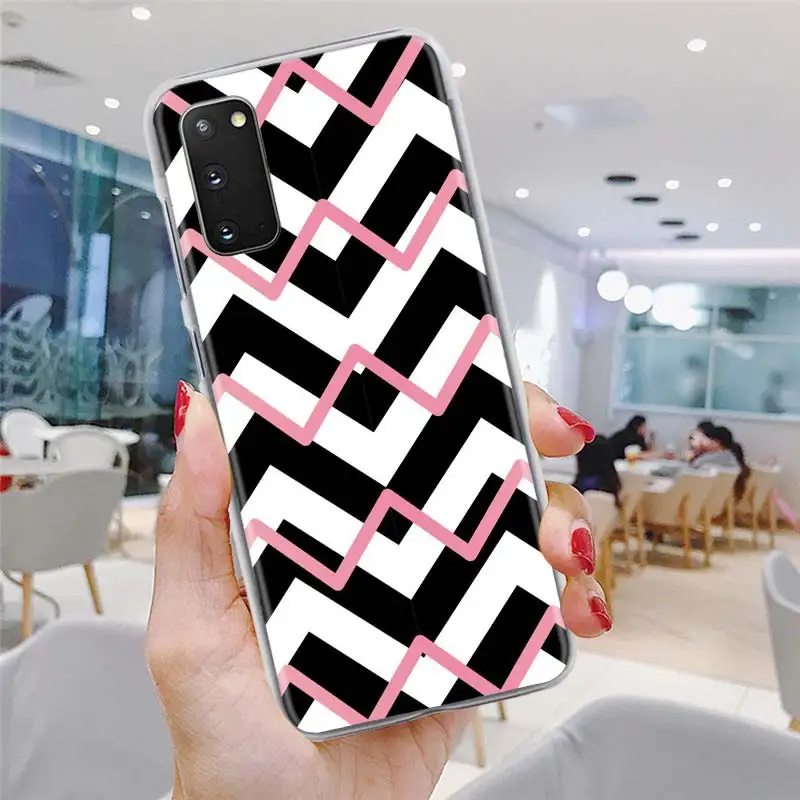 

Elegant Beauty Curved Line Phone Case for Samsung Galaxy S20 FE S10 Plus S21 Ultra S10e S8 S9 Plus Hard PC Cover Bumper Funda