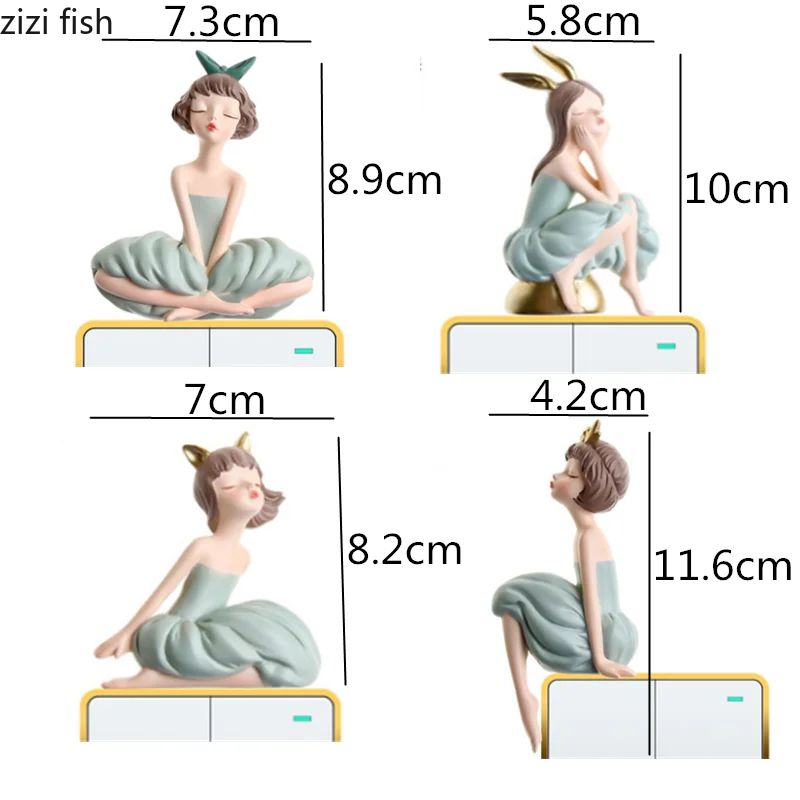 Наклейки для девочек 3D стерео мультяшный переключатель наклейки выключателя