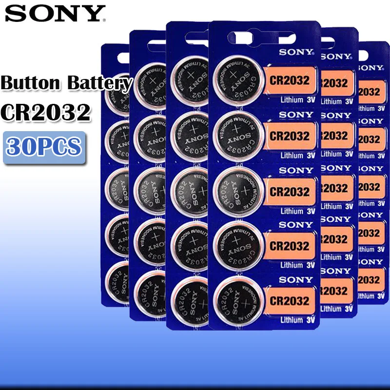 30 шт./лот sony CR2032 3 в оригинальная литиевая батарея для часов с пультом дистанционного управления калькулятор CR2032 кнопочные батарейки для монет