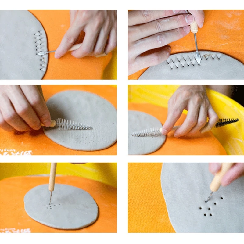 

30pcs DIY Clay Pottery Tool Set Drill Pen Ceramics Sculpting Carving Sculpture Craft Wooden Handle Modeling Kit