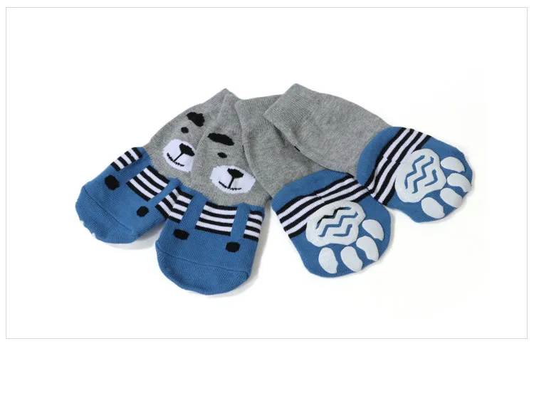 Модные носки для собак милые разноцветные маленьких вязаные нескользящие